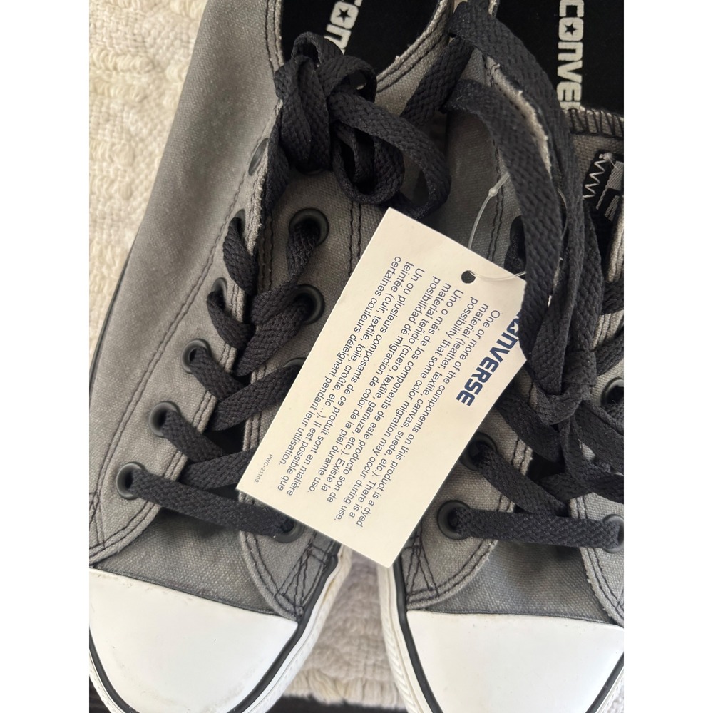 Converse All Star Low Top 9.5 Womens 7.5 Mens Gray Washed Canvas Sneakers 139759 - Picture 3 of 8